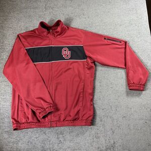 Oklahoma Sooners Men's XL Track Jacket Full Zip GILL Sports NCAA Red Black‎